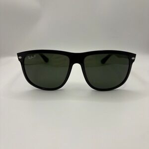 Ray-Ban Polarized Square Sunglasses Black Frame Green Lens RB4147 601/58 60mm